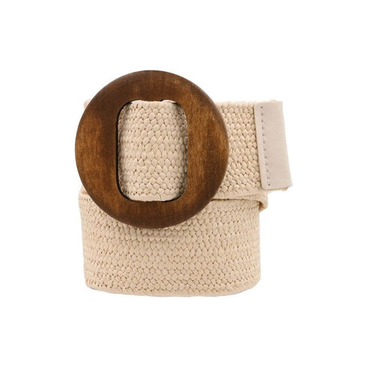 Tan Wooden Circle Straw Belt Whimsy & Wonder Boutique