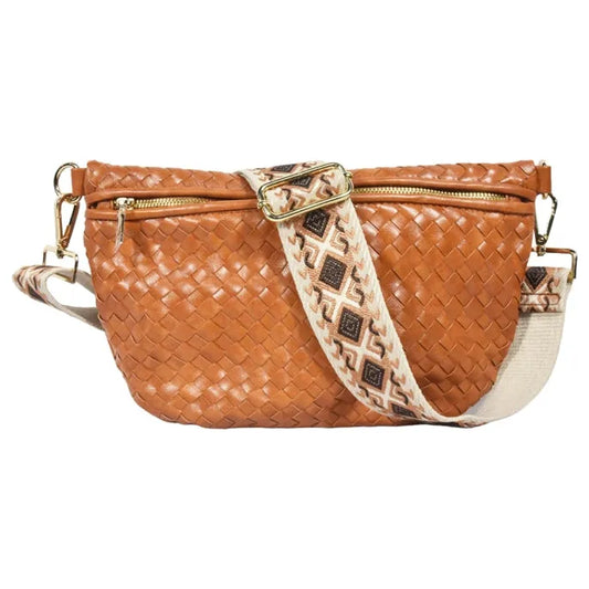 Chocolate Fiona Woven Bum Bag Whimsy & Wonder Boutique