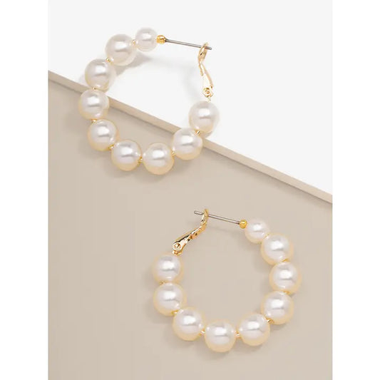 Chunky Pearl Hoop Earring