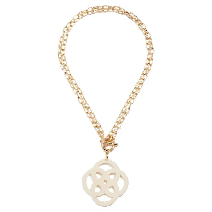 Antique White Clover Pendant Necklace Whimsy & Wonder Boutique, LLC