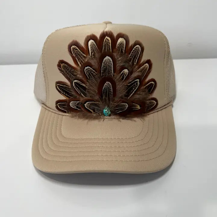 Feather Trucker Hat