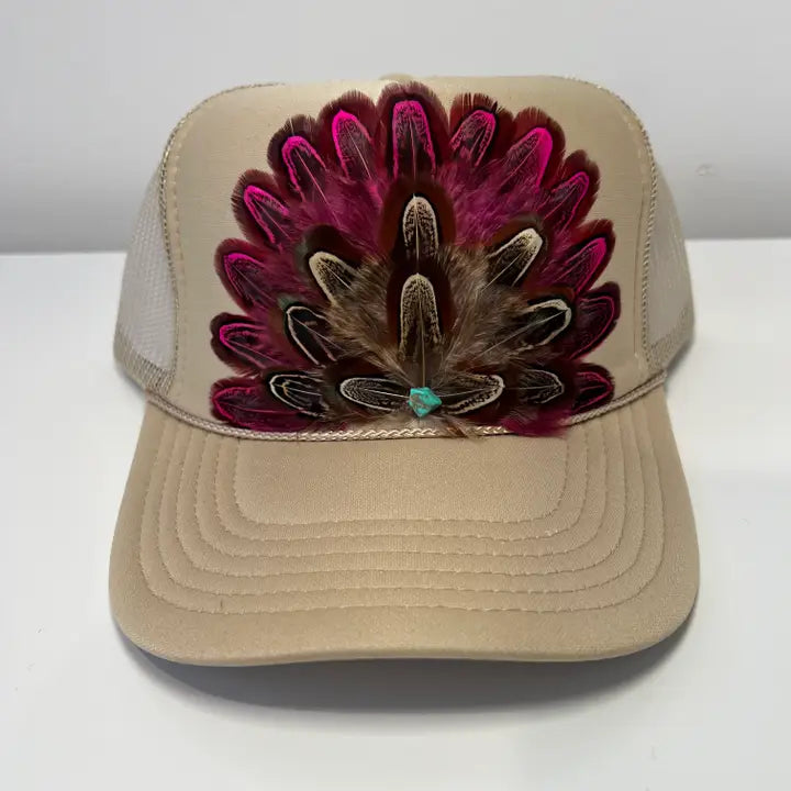 Feather Trucker Hat