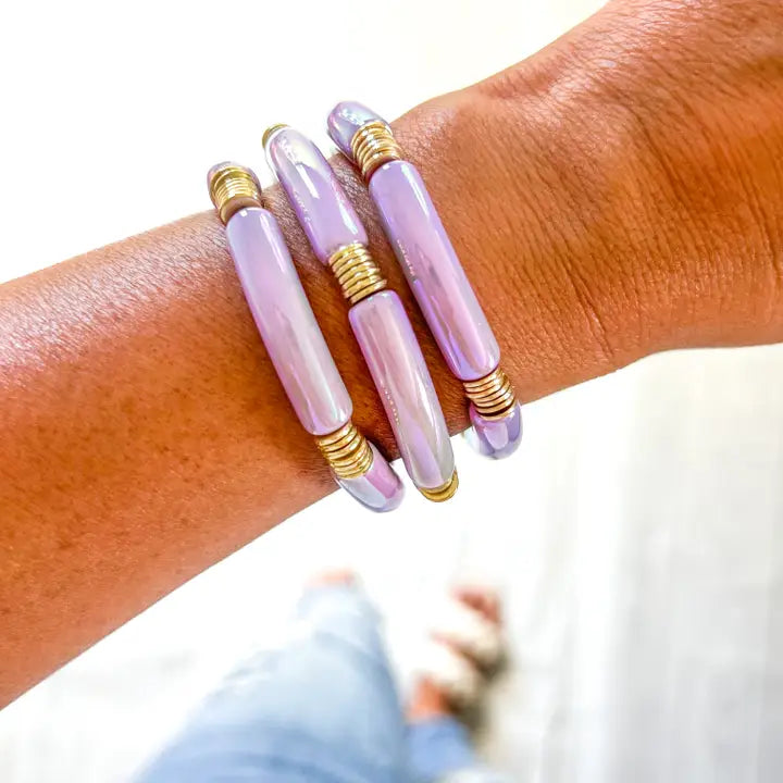 Metallic Acrylic Bamboo Bracelet