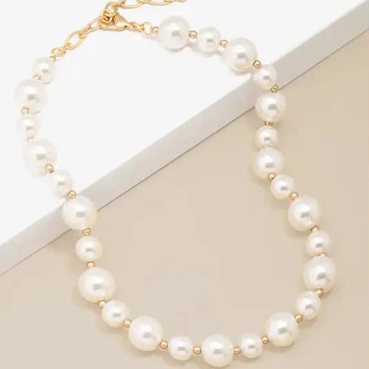 Mixed Pearl Collar Necklace