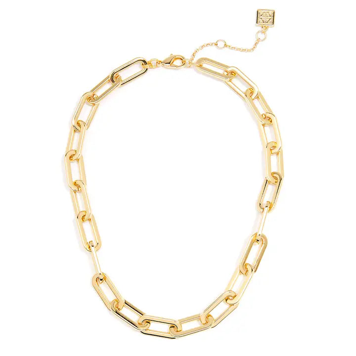 18k Gold-Plated Oblong Links Collar Necklace