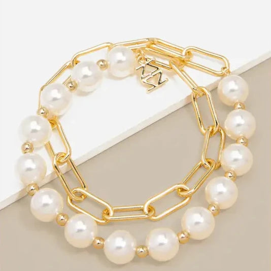 Pearl and Link Bracelet