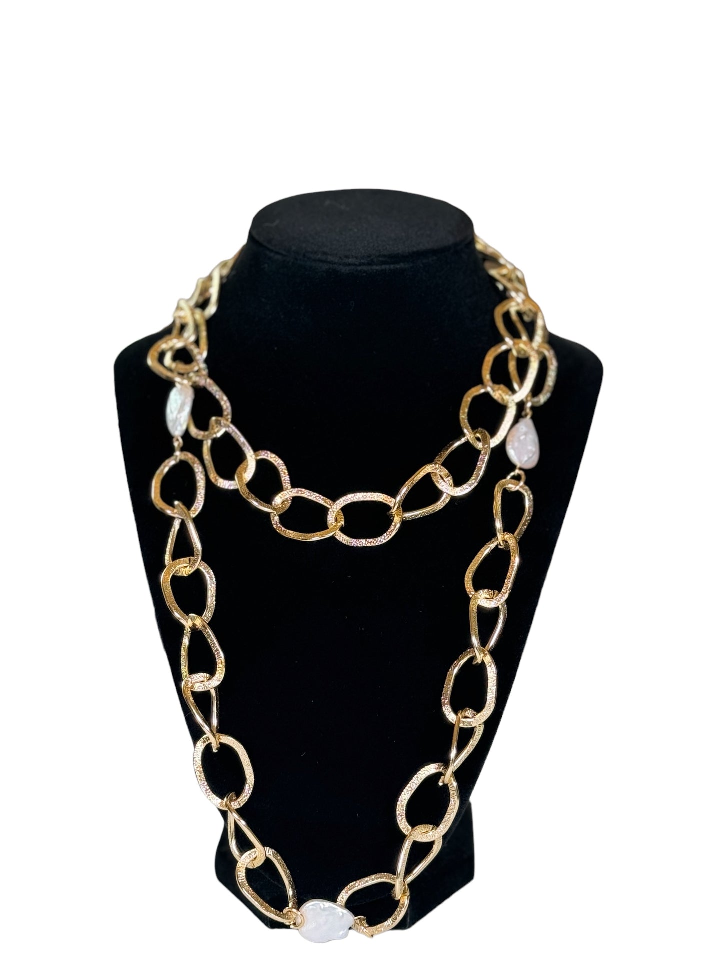 Gold Loop Coin Pearl Necklace - Whimsy & Wonder Boutique