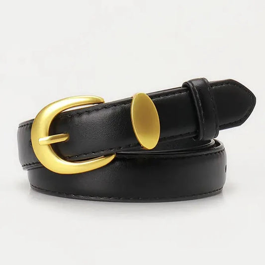 Plain Leather Buckle Belt