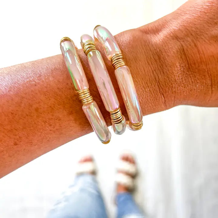 Metallic Acrylic Bamboo Bracelet