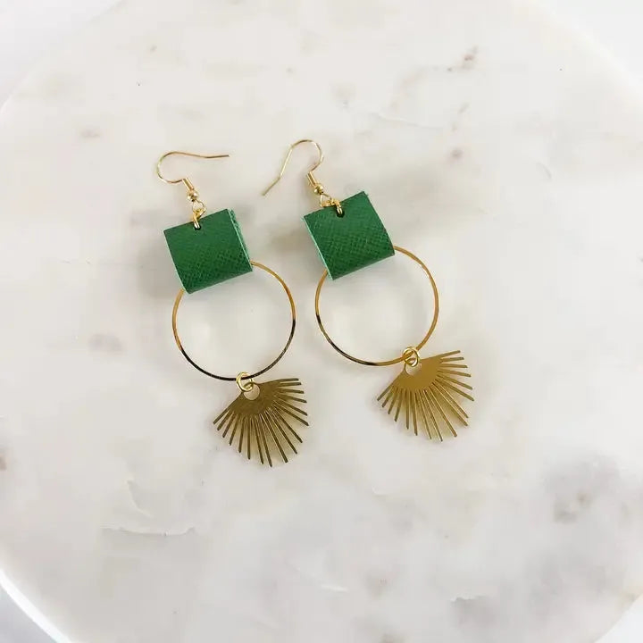 Light Gray Jennifer Leather Earring Whimsy & Wonder Boutique, LLC