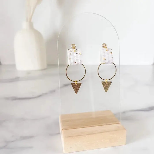 Light Gray Kate Mini Leather Earring Whimsy & Wonder Boutique, LLC