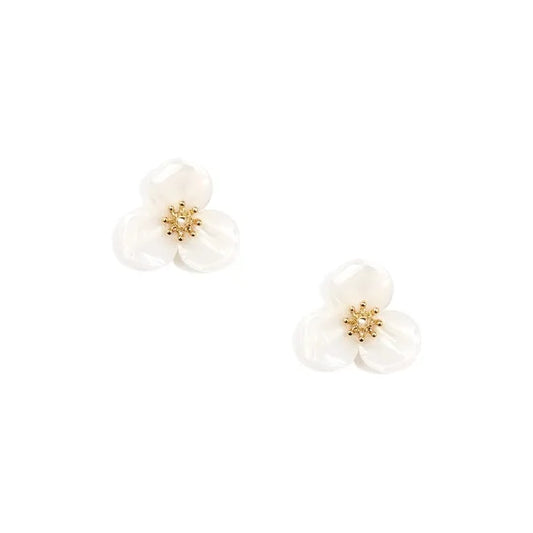 Seashell Tortoise Lotus Stud Earring Whimsy & Wonder Boutique, LLC